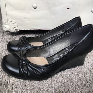 Black slip on wedge